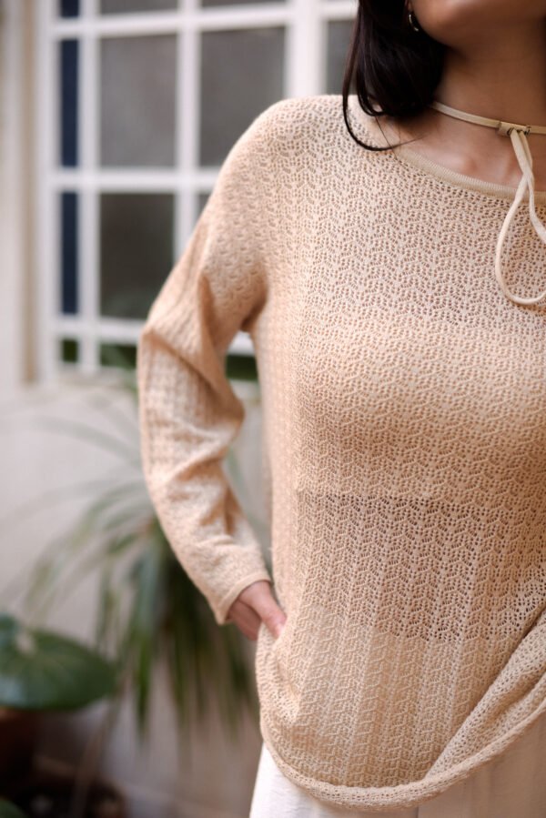 SWEATER CALADO ESCOTE BOTE - Imagen 5