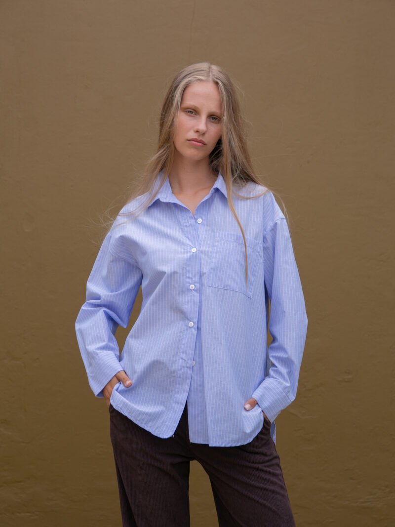 CAMISA LORENA M/LARGA S/BOLSILLO VOIL POPLIN RAYADO