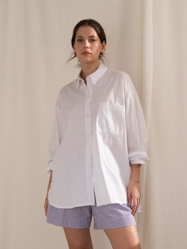 CAMISA LORENA C/BOLSILLO M/LARGA POPLIN LISO