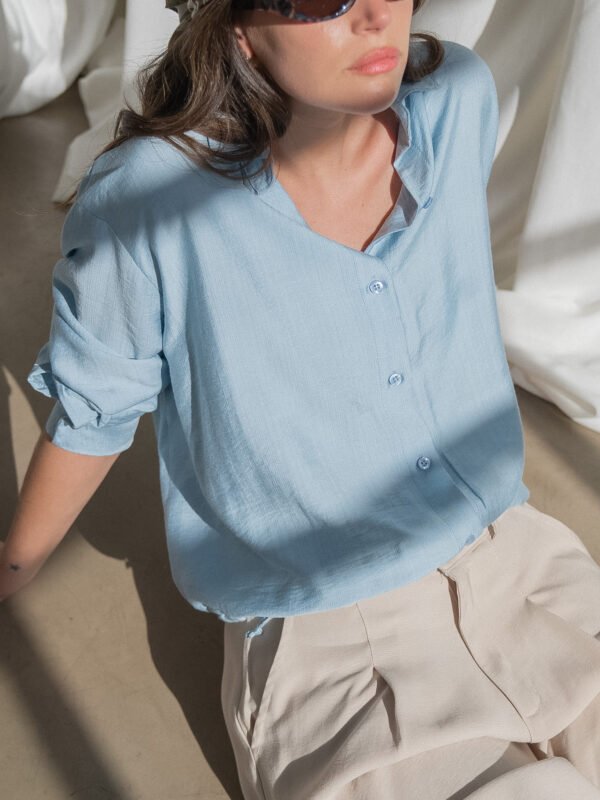CAMISA PIANE CON TIRA DE COLLARETA ROSE