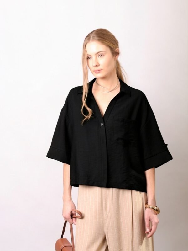 CAMISA LEILA C/BOLSILLO M/ 3/4 (DERBY)