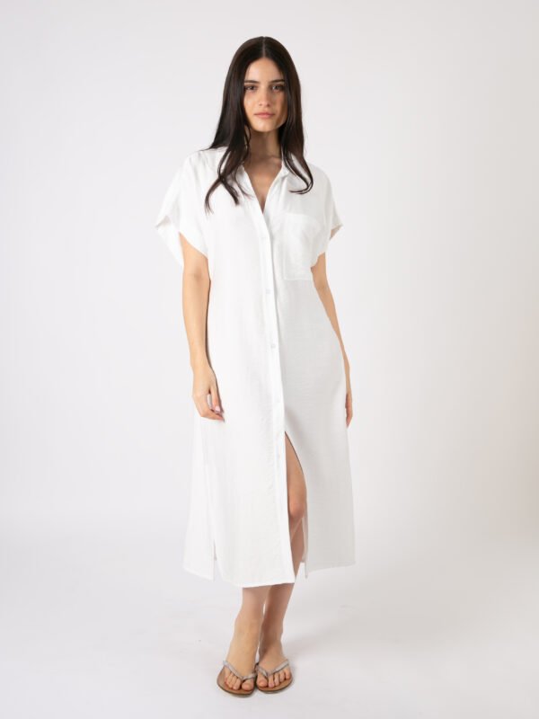 VESTIDO ADELA C/BOLSILLO M/CORTA C/TAJO (TAYLOR)