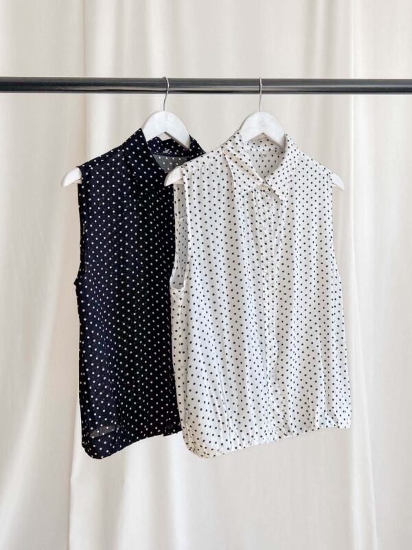 CAMISA AMALFI S/ MANGAS Y ELASTICO LUNARES