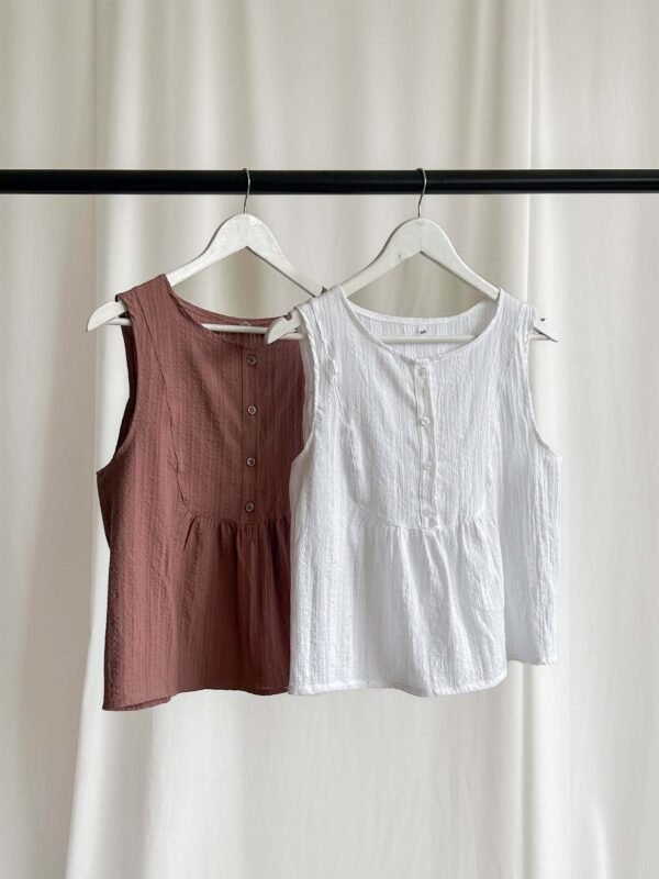 BLUSA ADELA COTTON CON FRUNCE